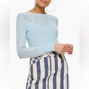 Topshop Yoke Pointelle Sweater